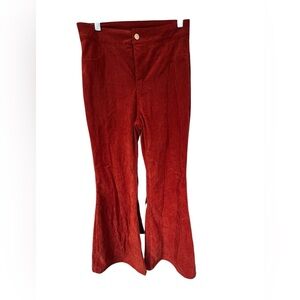 Flying Tomato Orange Corduroy Flared Bottom Pants